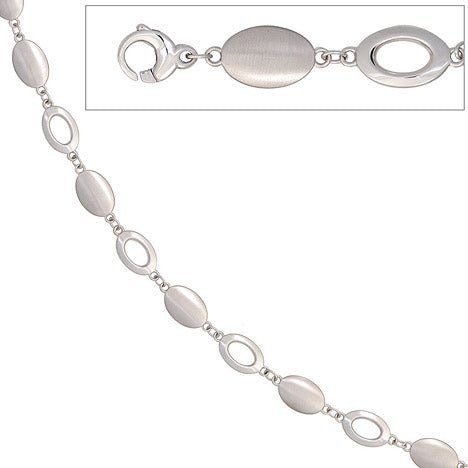 Armband 585 Gold Weißgold mattiert 19 cm Goldarmband Karabiner