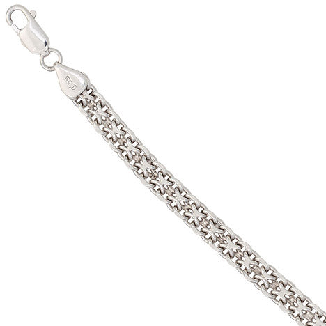 Armband 925 Sterling Silber rhodiniert 19 cm Silberarmband Karabiner