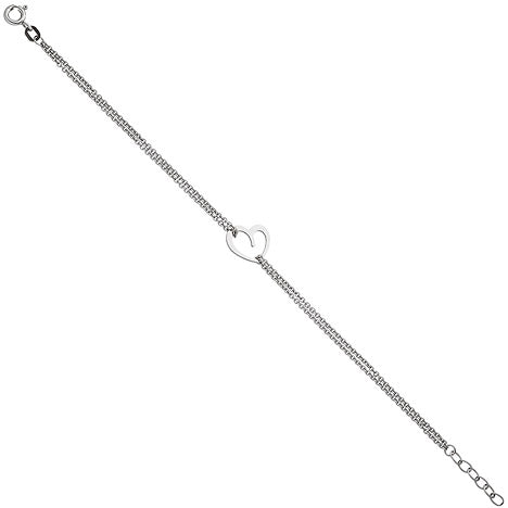Armband Herz 925 Sterling Silber 19 cm Silberarmband Herzarmband