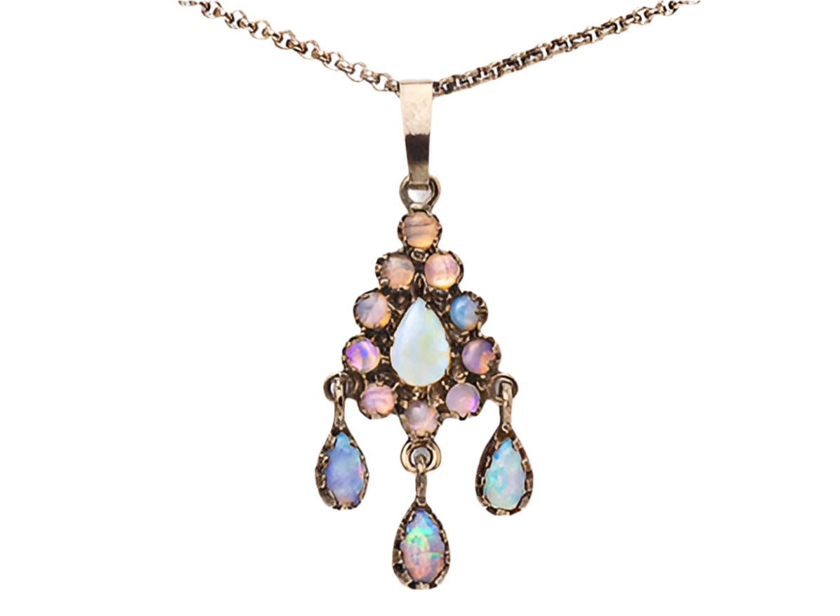 Collier Kette mit Anhänger Opal 925