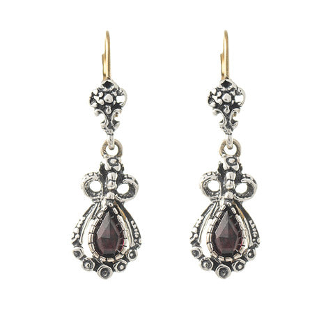 Ohrringe 925 Silber Trachtenschmuck Granat