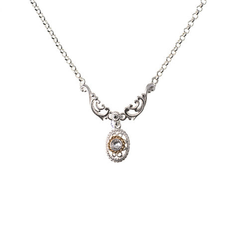 Collier 925 Silber Trachtenschmuck Zirkonia