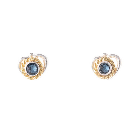 Ohrstecker 925 Silber Trachtenschmuck Zirkonia blau