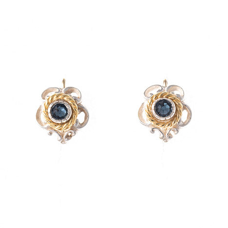 Ohrringe 925 Silber Trachtenschmuck Zirkonia blau