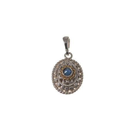 Anhänger 925 Silber Trachtenschmuck Zirkonia blau