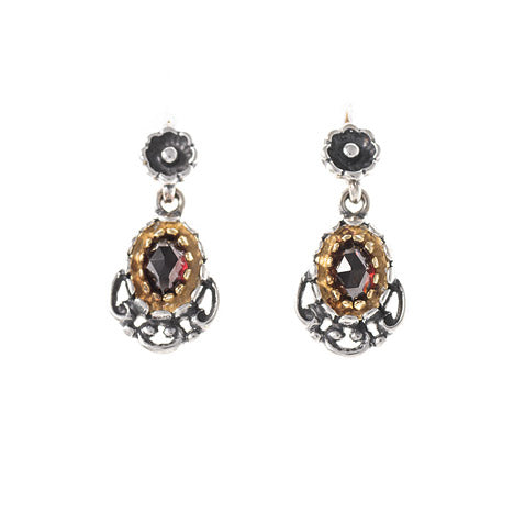 Ohrringe 925 Silber Trachtenschmuck Granat