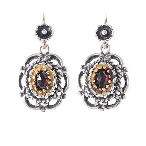 Ohrringe 925 Silber Trachtenschmuck Granat