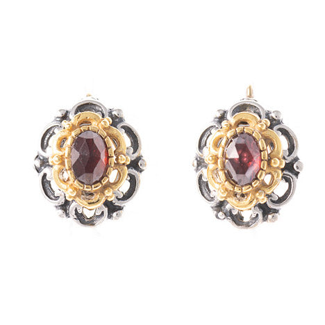 Ohrringe 925 Silber Trachtenschmuck Granat