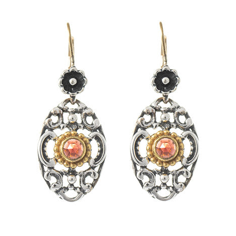 Ohrringe 925 Silber Trachtenschmuck Granat