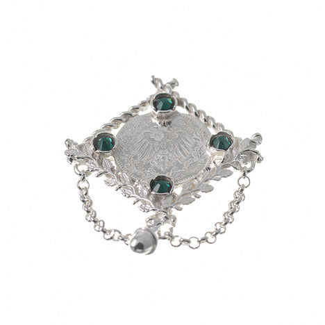 Brosche 925 Silber Trachtenschmuck Mark grün