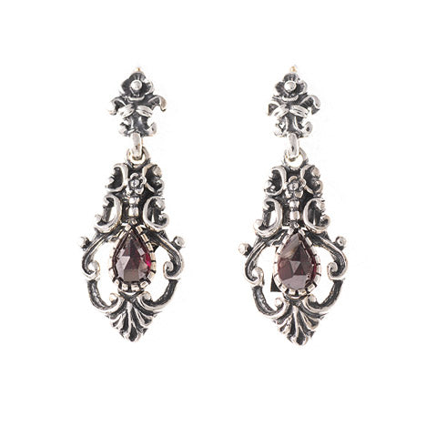 Ohrringe 925 Silber Trachtenschmuck Granat