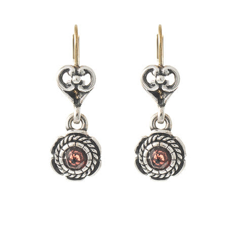 Ohrringe 925 Silber Trachtenschmuck Granat