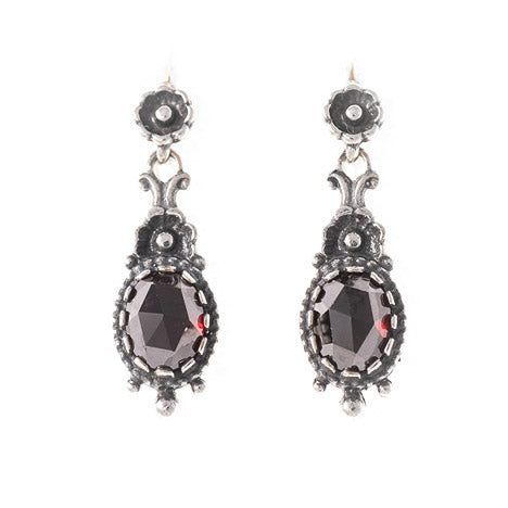 Ohrringe 925 Silber Trachtenschmuck Granat