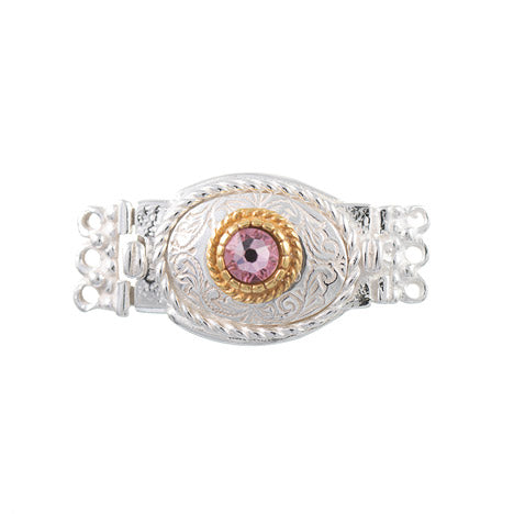 Schließe für Kropfkette 925 Silber Trachtenschmuck rosa