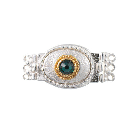 Schließe für Kropfkette 925 Silber Trachtenschmuck grün