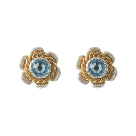 Ohrstecker 925 Silber Trachtenschmuck Zirkonia hellblau