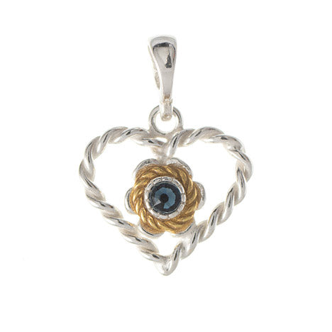 Anhänger 925 Silber Trachtenschmuck Zirkonia blau