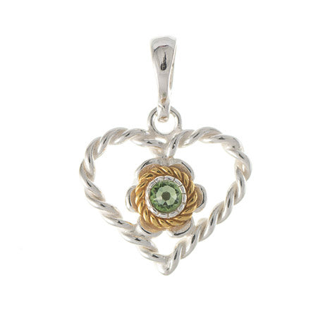 Anhänger 925 Silber Trachtenschmuck Zirkonia hellgrün