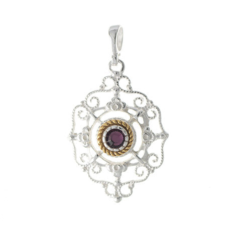 Anhänger 925 Silber Trachtenschmuck Zirkonia lila