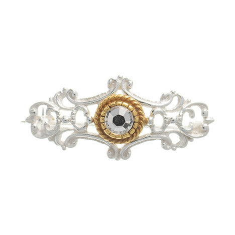 Brosche 925 Silber Trachtenschmuck Zirkonia kristall