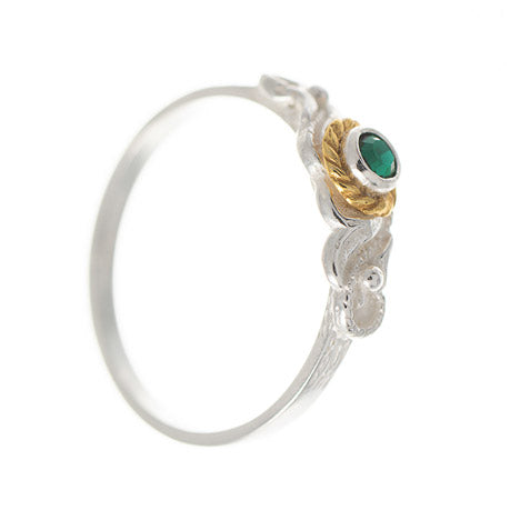 Ring 925 Silber Trachtenschmuck Zirkonia dunkelgrün