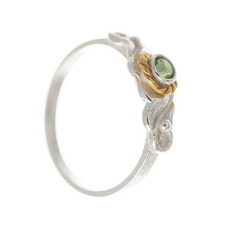 Ring 925 Silber Trachtenschmuck Zirkonia hellgrün