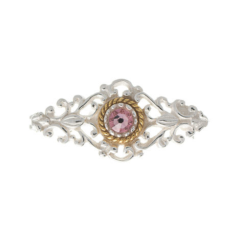 Brosche 925 Silber Trachtenschmuck Zirkonia rosa