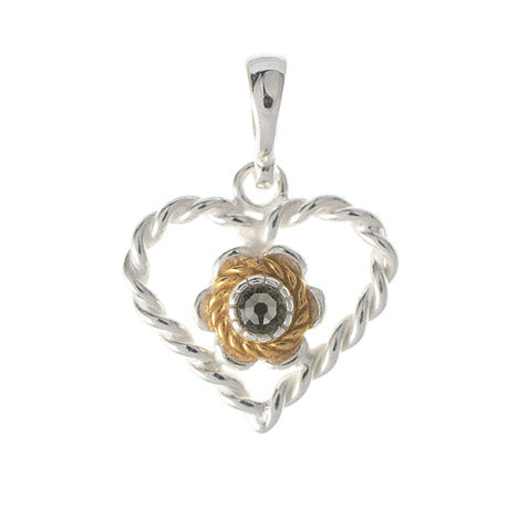 Anhänger 925 Silber Trachtenschmuck Zirkonia anthrazit