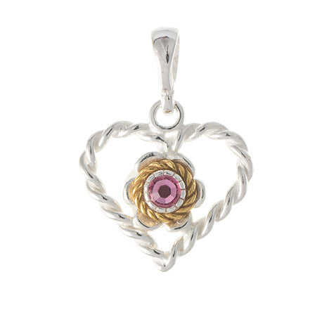 Anhänger 925 Silber Trachtenschmuck Zirkonia pink