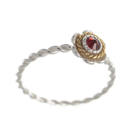 Ring 925 Silber Trachtenschmuck Zirkonia rot