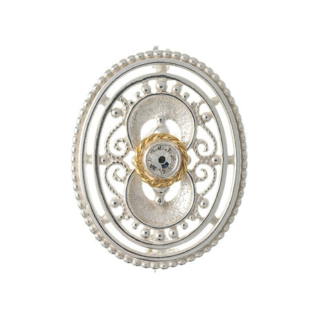 Brosche 925 Silber Trachtenschmuck Zirkonia kristall