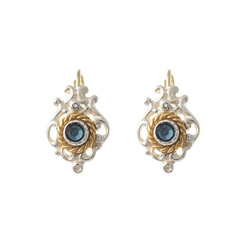 Ohrringe 925 Silber Trachtenschmuck Zirkonia blau