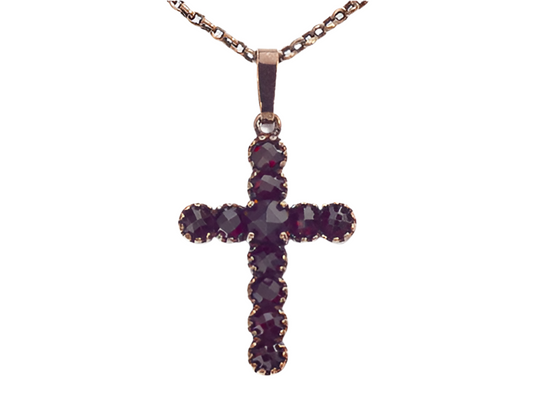 Anhänger Granat 925 Silber patiniert