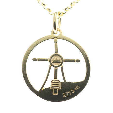 Anhänger Watzmann Mittelspitze 925 Silber vergoldet mit Kette 45 cm