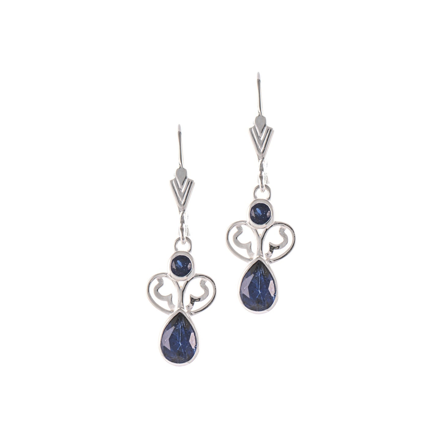 Ohrringe 925 Silber Zirkonia blau