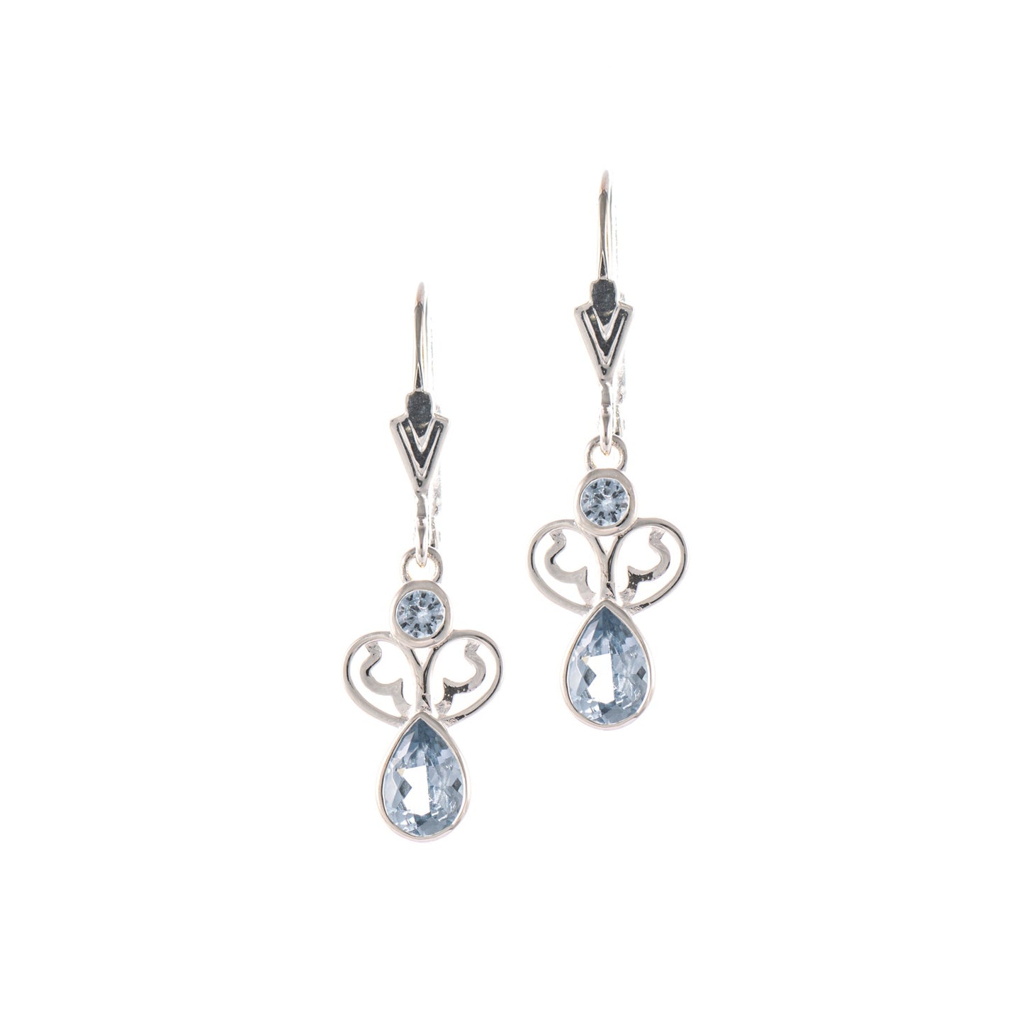 Ohrringe 925 Silber Zirkonia hellblau