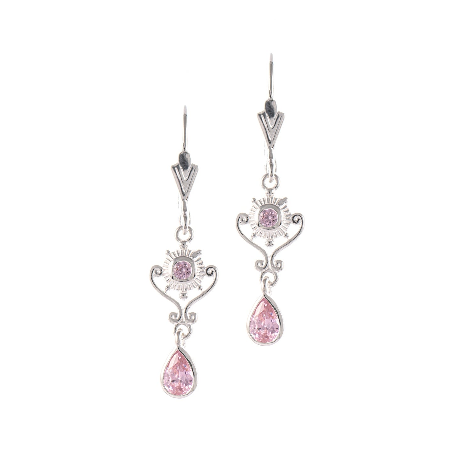Ohrringe 925 Silber Zirkonia rosa