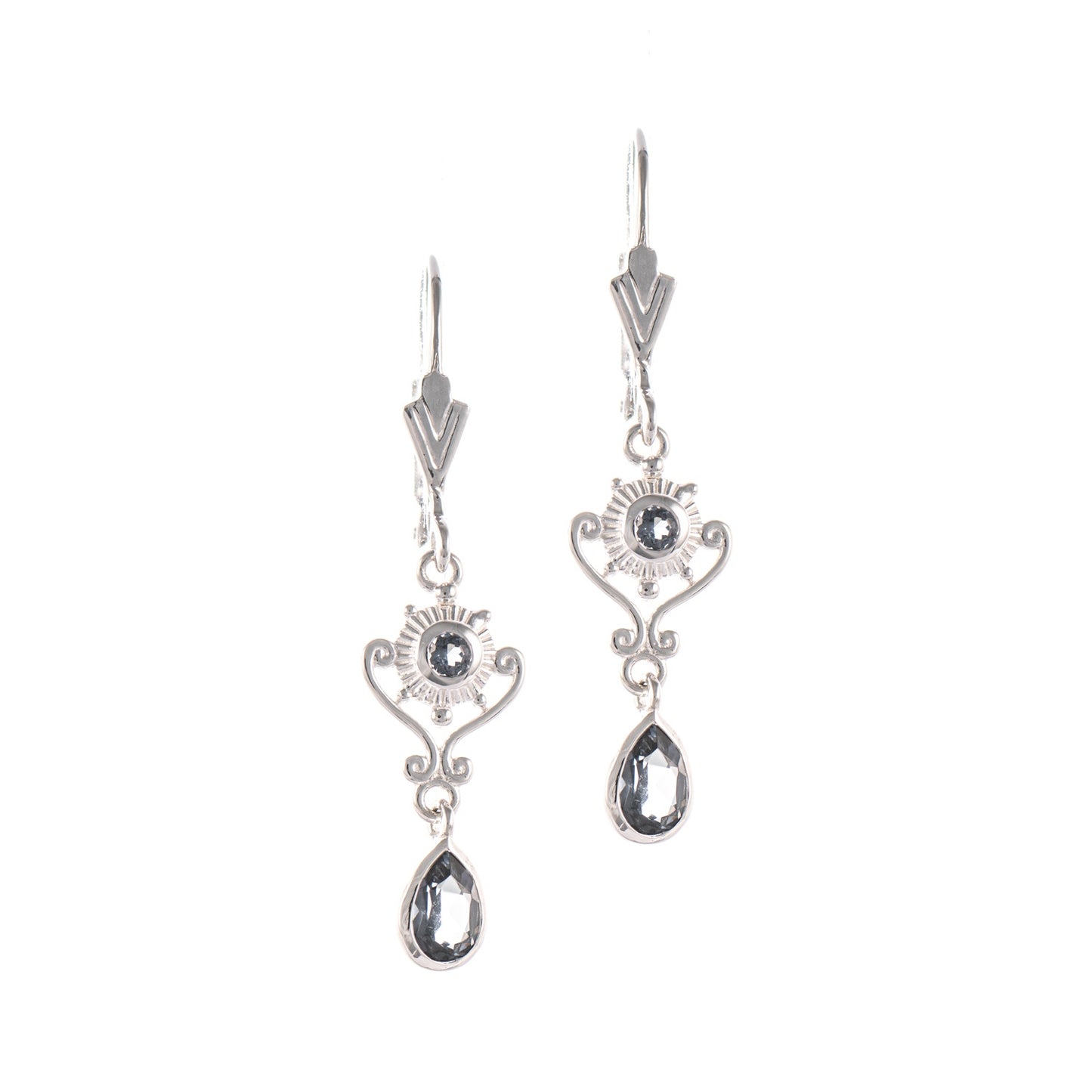 Ohrringe 925 Silber Zirkonia anthrazit