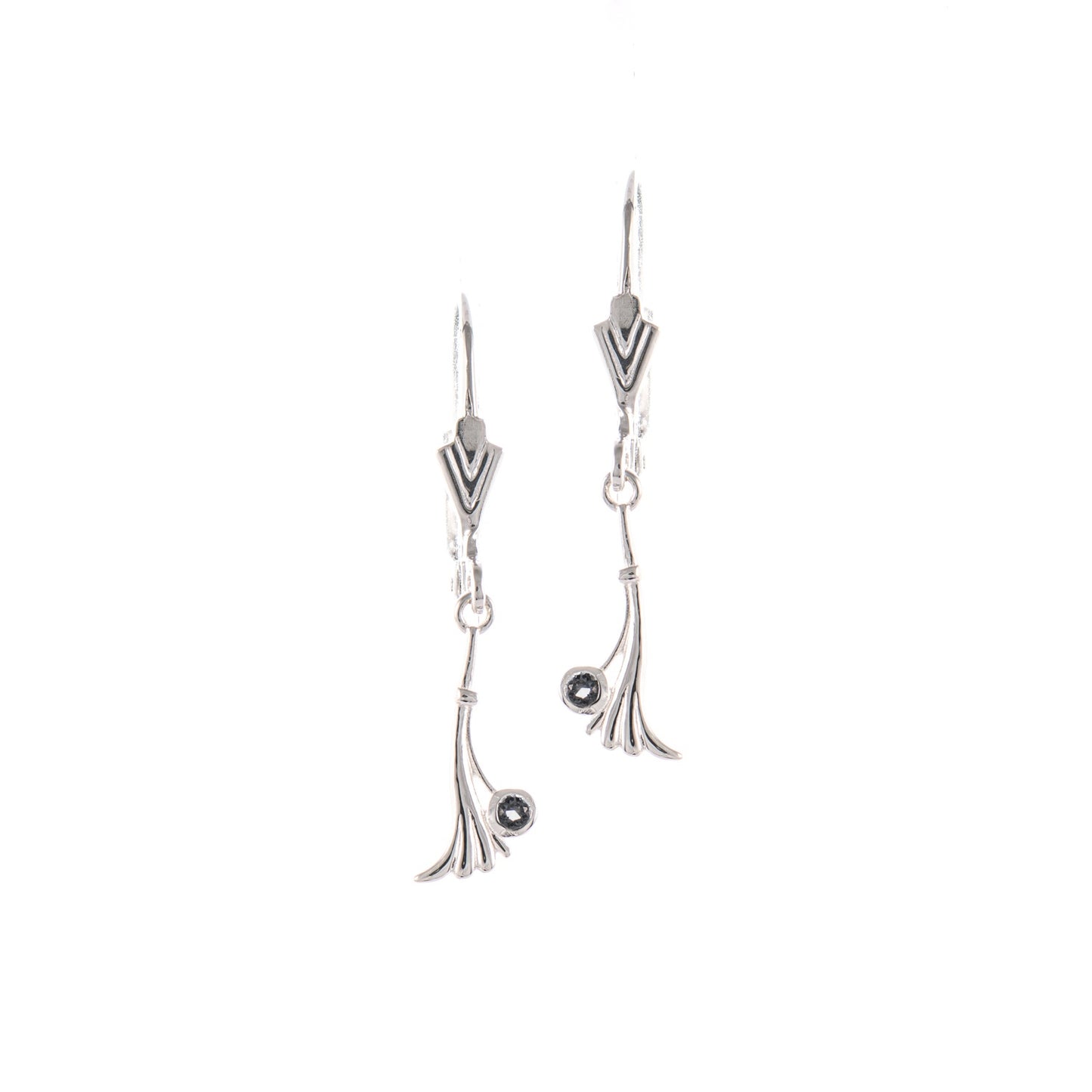 Ohrringe 925 Silber Zirkonia anthrazit