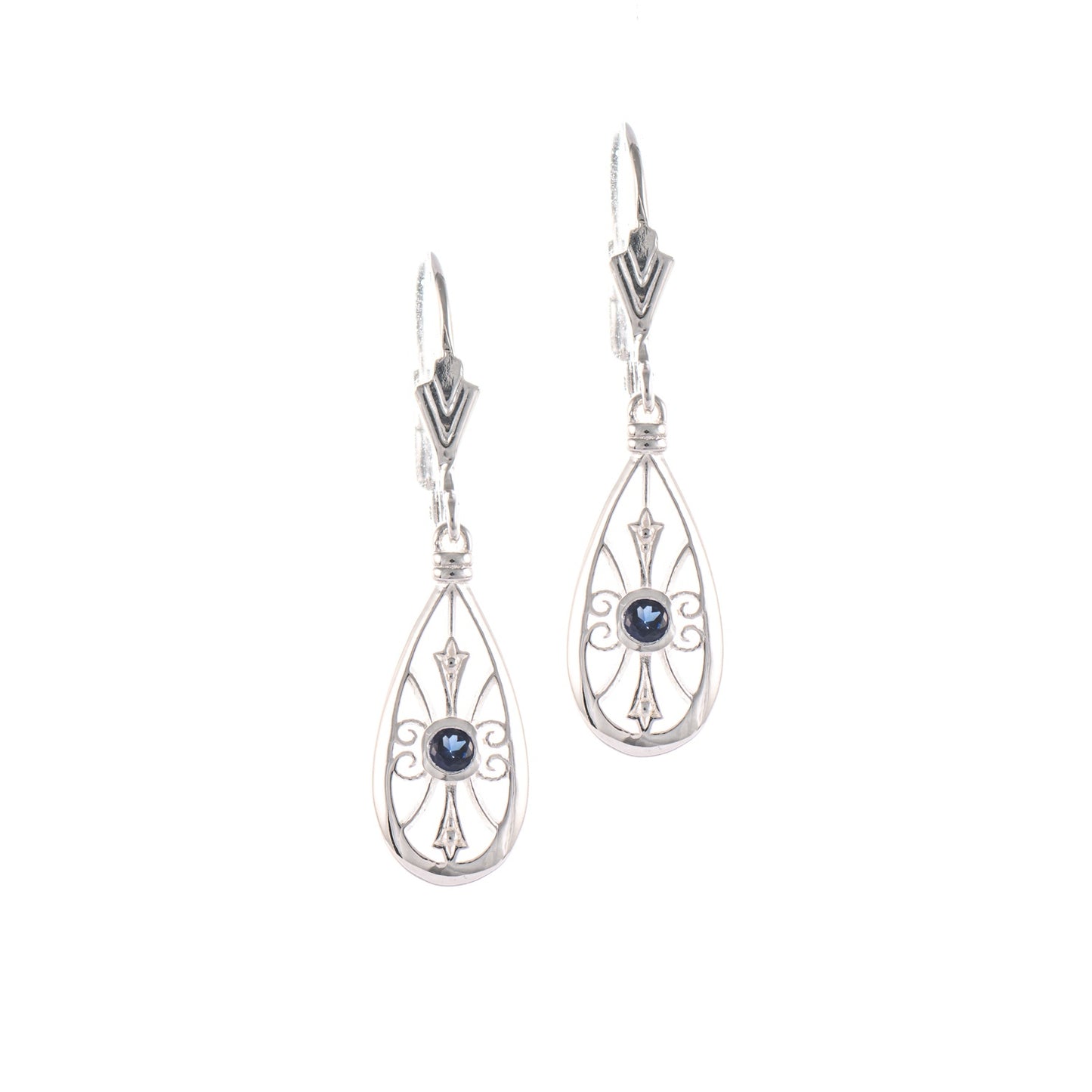 Ohrringe 925 Silber Zirkonia blau