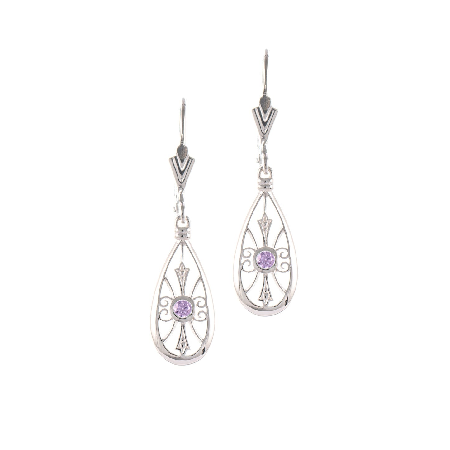 Ohrringe 925 Silber Zirkonia flieder