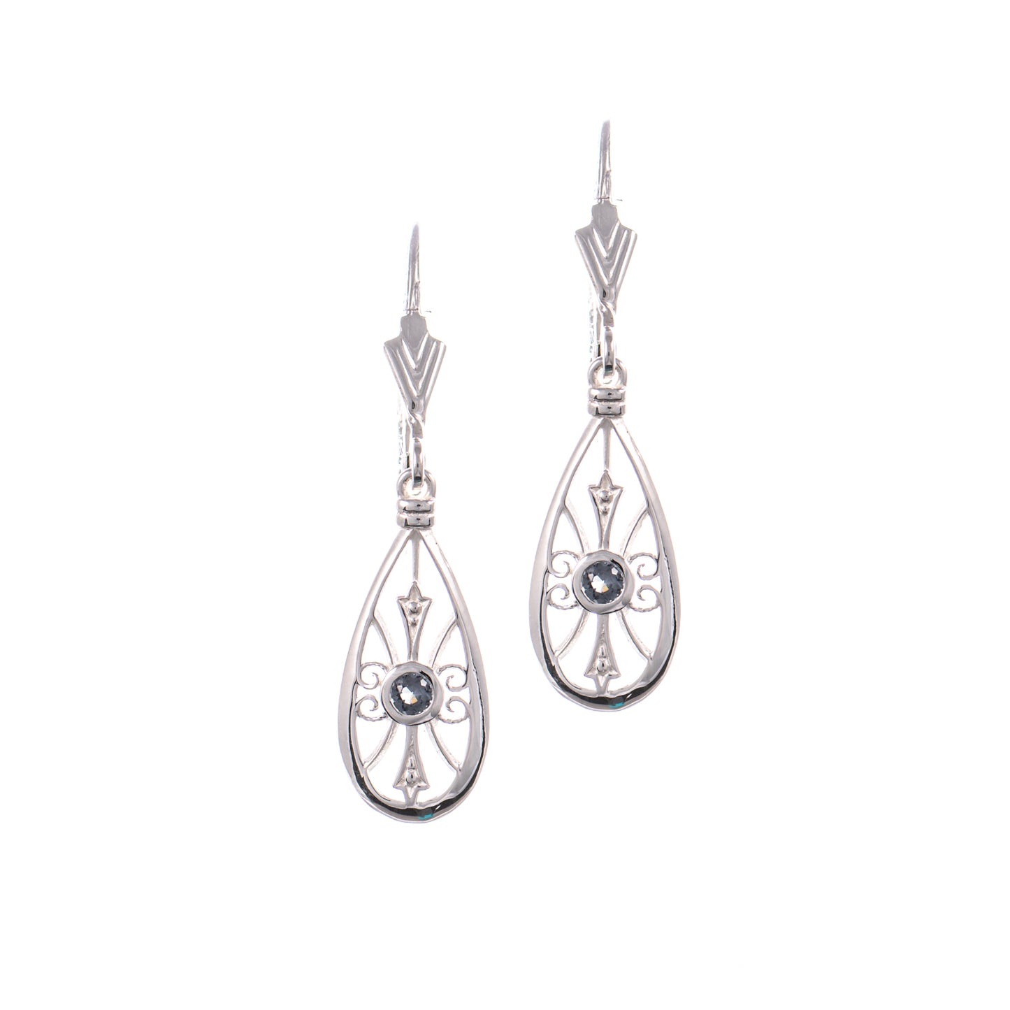 Ohrringe 925 Silber Zirkonia anthrazit