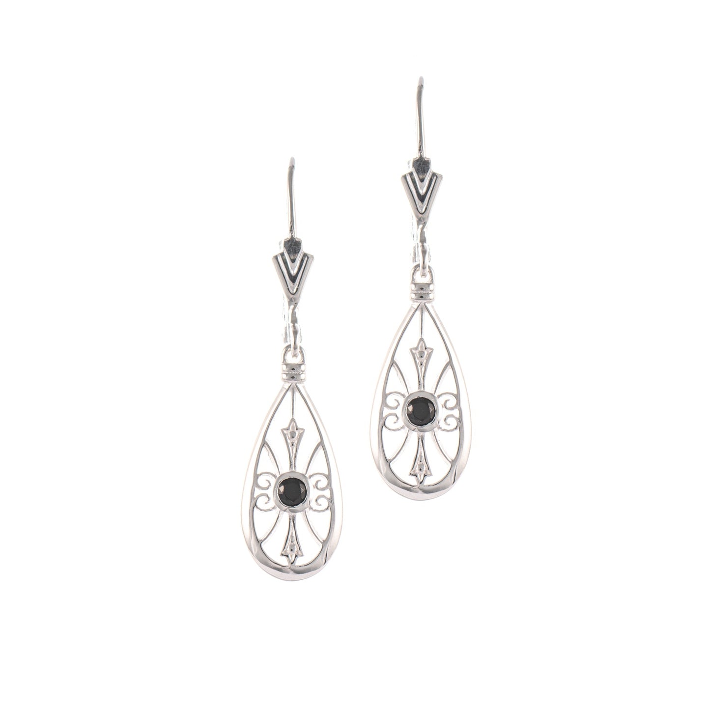 Ohrringe 925 Silber Zirkonia schwarz