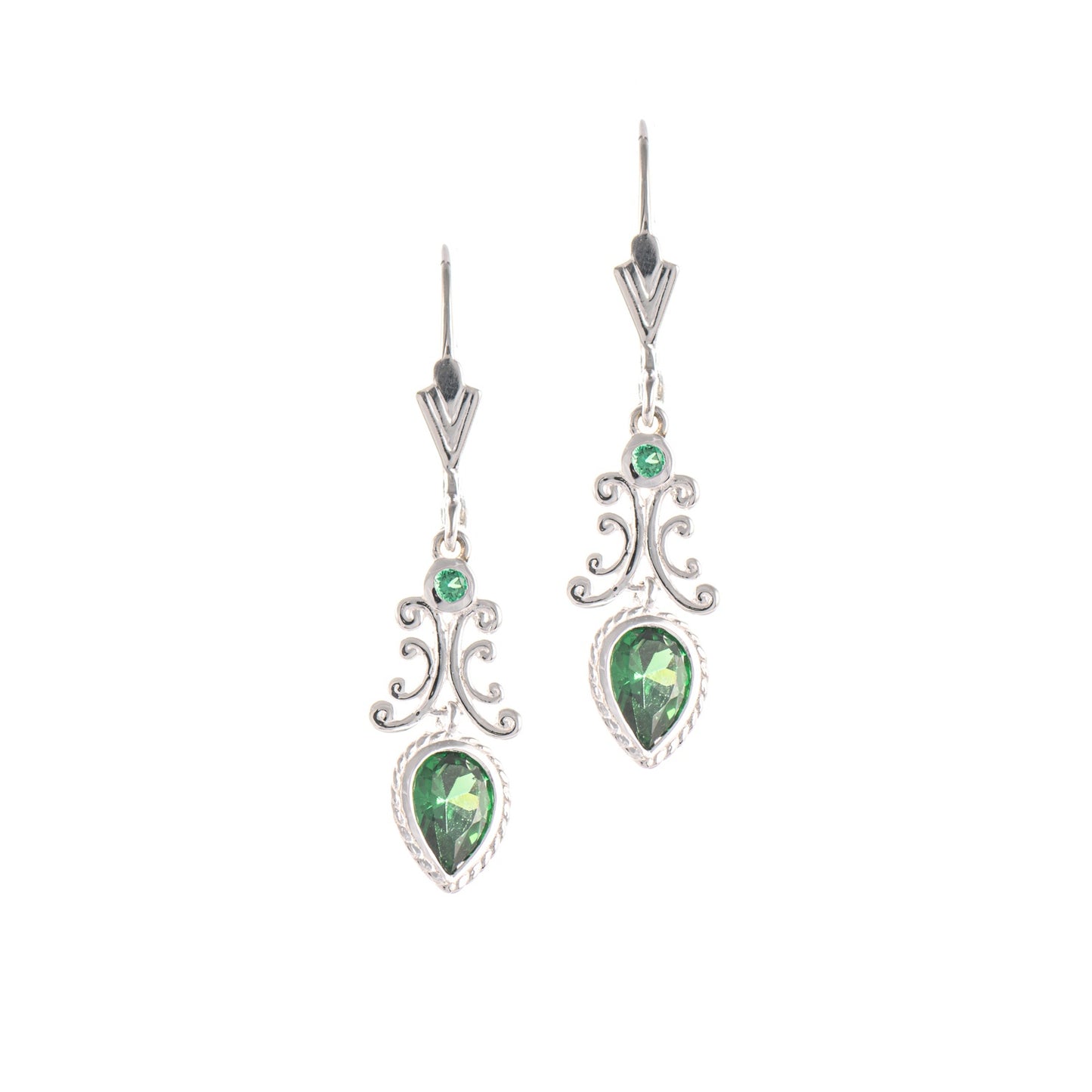 Ohrringe 925 Silber Zirkonia grün