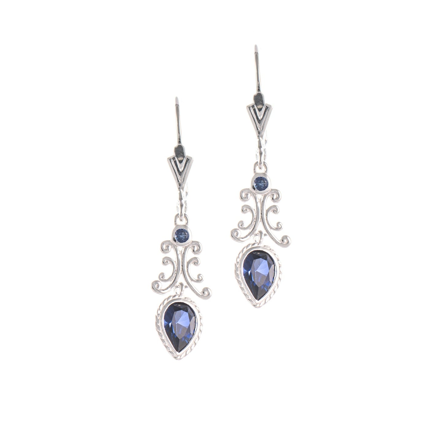Ohrringe 925 Silber Zirkonia blau