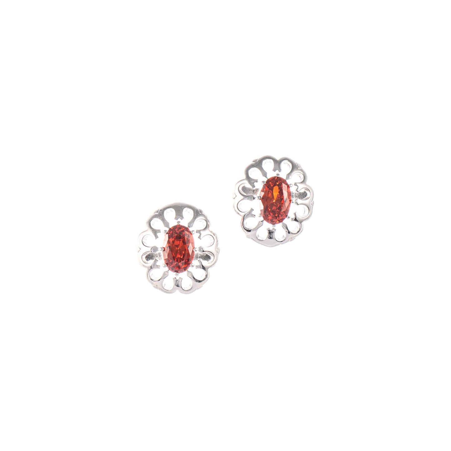 Ohrstecker 925 Silber Zirkonia rot