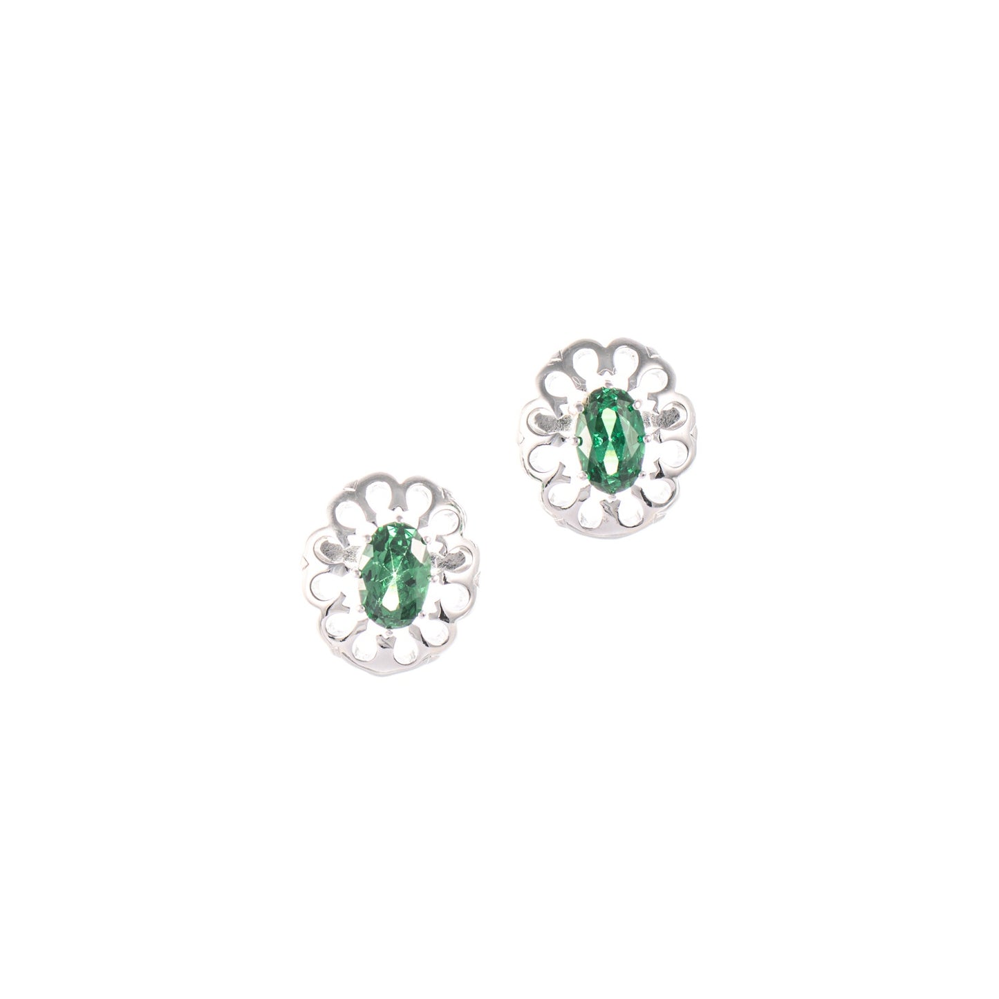 Ohrstecker 925 Silber Zirkonia grün