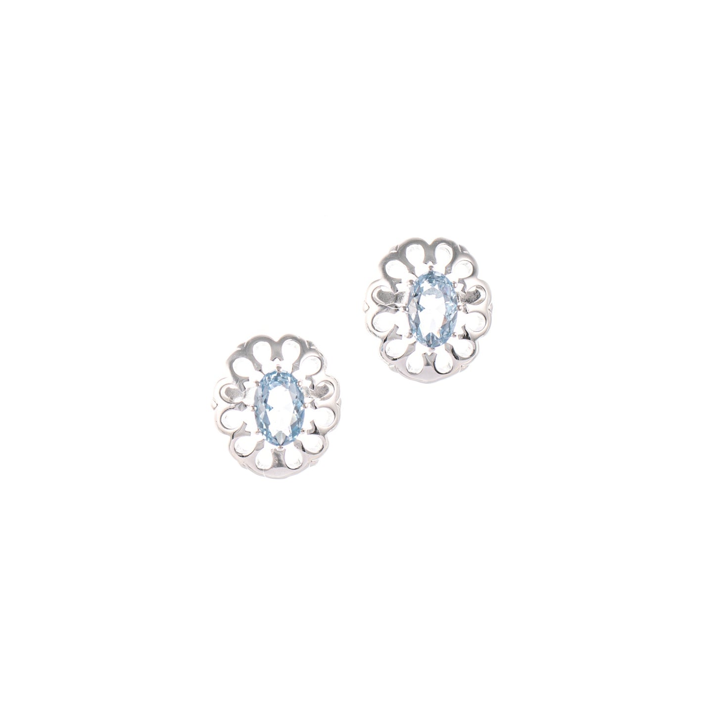 Ohrstecker 925 Silber Zirkonia hellblau