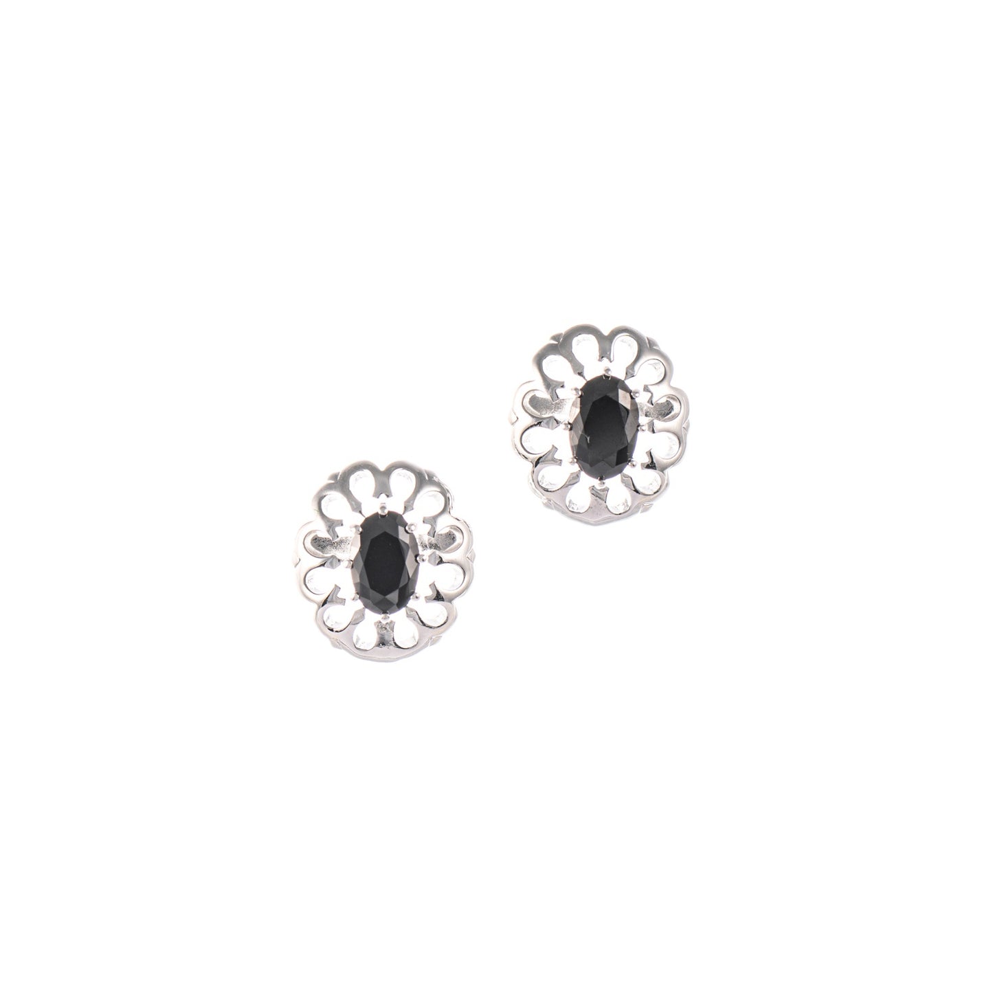 Ohrstecker 925 Silber Zirkonia schwarz
