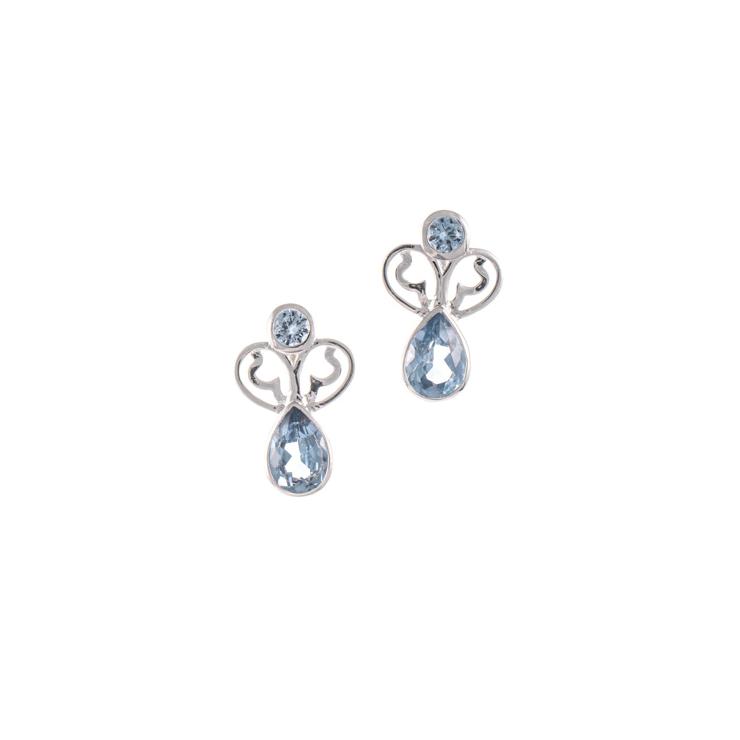 Ohrstecker 925 Silber Zirkonia hellblau